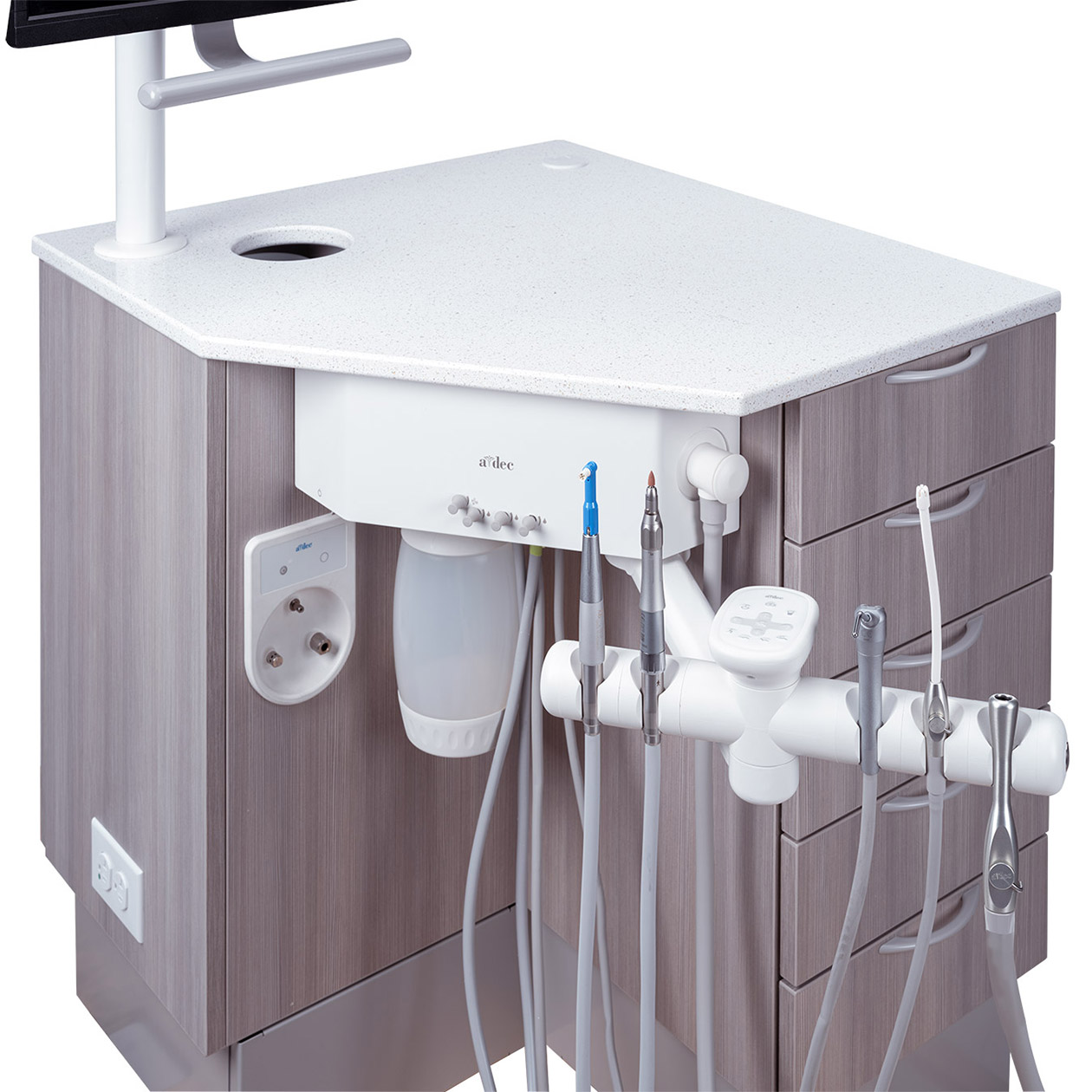 Delivery system on the A-dec Inspire 397 specialty workstation for orthodontics