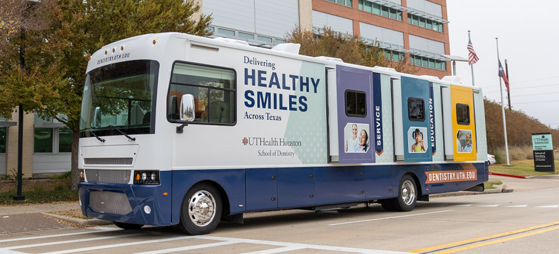 UTHealth Houston School of Dentistry's Mobile Dental Van with A-dec dental equipment