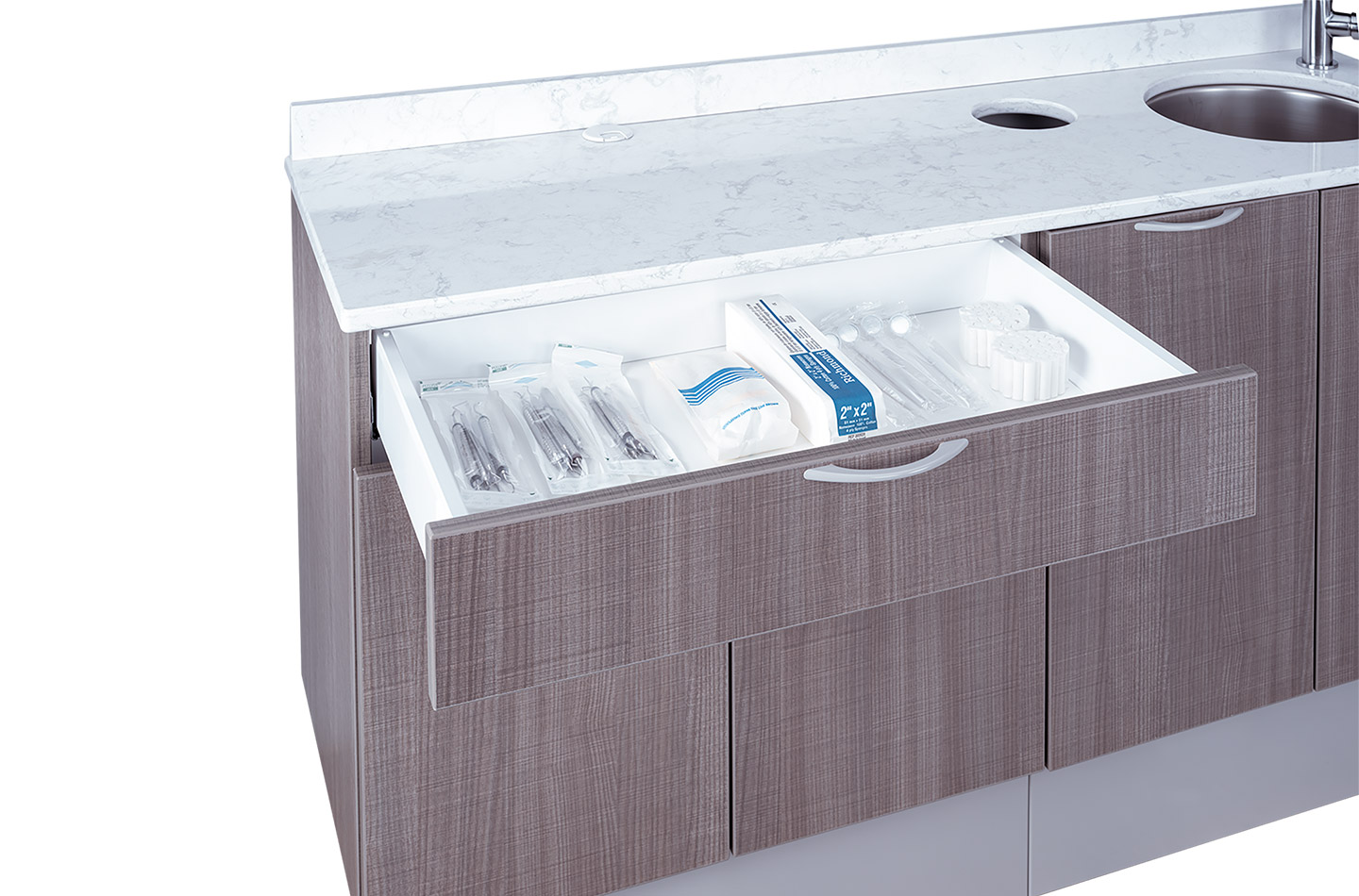 A-dec Inspire 393 side console with pull-out drawer