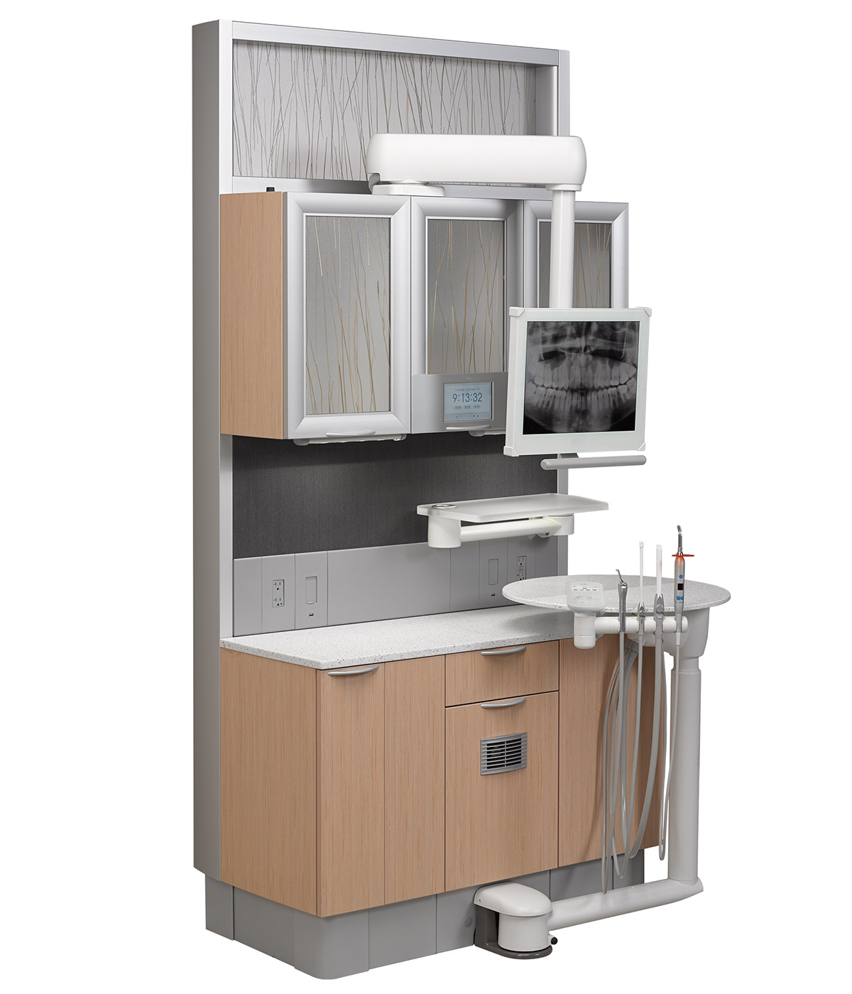 A-dec Inspire 591 treatment console with 12 o'clock delivery system