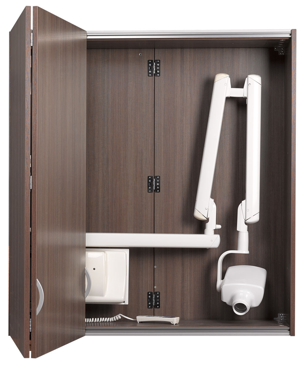 A-dec Inspire 595 wall-mounted cabinets with x-ray storage