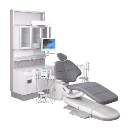 A-dec 500 Pro dental delivery system on 12 O'clock cabinet mount