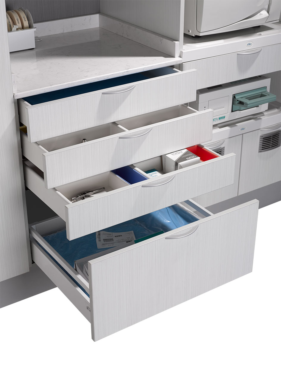 Left drawers on A-dec Inspire 594 sterilization center