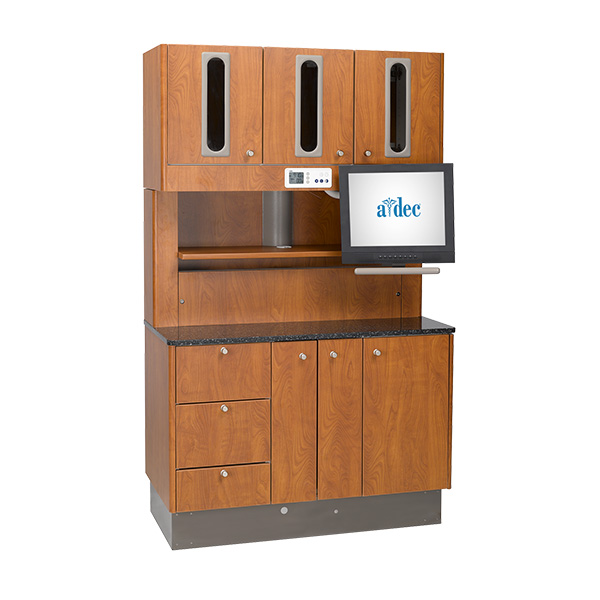 Preference dental cabinet treatment console with wild cherry laminate 
