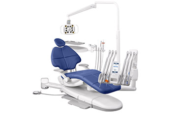 A-dec 500 dental chair with Pacific upholstery and other dental equipment