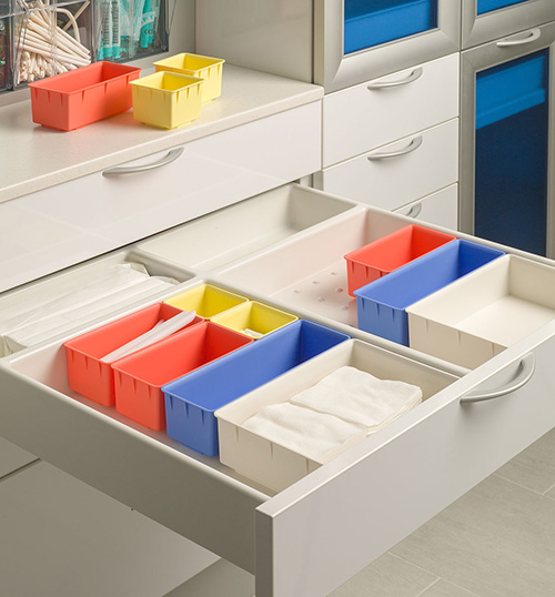 Dental workflow streamlined with color-coded containers
