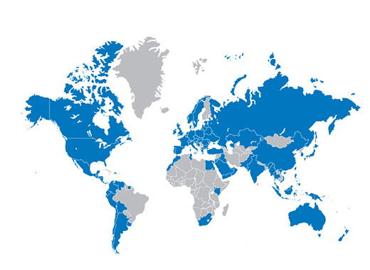A-dec dental equipment presence around the world